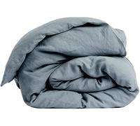 My Linen Home Funda Nórdica de Lino 100% Lavado a la Piedra Gris Azulado, Edredón Doble 200x200cm I Lavable a Máquina I Hipoalergénicas, Reguladoras de la Temperatura y Transpirables