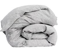 My Linen Home Funda Nórdica de Lino 100% Lavado a la Piedra Rayas, Edredón King Size 240x220cm I Lavable a Máquina I Hipoalergénicas, Reguladoras de la Temperatura y Transpirables