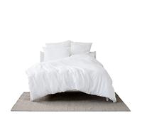 My Linen Home Ropa de Cama de Lino Puro 100% Lavado a la Piedra Blanca, Individual Incluye 1 Funda Nórdica 135x200 cm y 1 Funda Almohada 40x80 cm I Hipoalergénicas, Reguladoras de la Temperatura