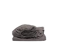 My Linen Home Sábana Bajera de Lino 100% Lavada a la Piedra con Esquinas Gris Oscuro, 140x200x20cm I Dobladillo Elástico Continuo I Hipoalergénica, Termorreguladora, Transpirable I Delicada y Suave