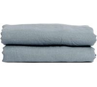 My Linen Home Sábana Plana de Lino Natural 100% Lavada a la Piedra Gris Azulado, 230x270 cm I Hipoalergénica, termorreguladora y Transpirable I Suave y Delicada Incluso para Pieles sensibles