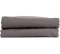 My Linen Home Sábana Plana de Lino Natural 100% Lavada a la Piedra Gris Oscuro, 140x250 cm I Hipoalergénica, termorreguladora y Transpirable I Suave y Delicada Incluso para Pieles sensibles