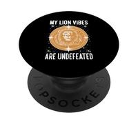MY Lion Vibes Are Undefeated PopSockets PopGrip Adhesivo