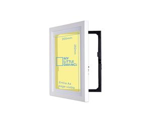 My Little DaVinci - Marco de fotos de madera para 50 obras de arte, muestra o cuelga las obras de arte de tus hijos (blanco, A4)