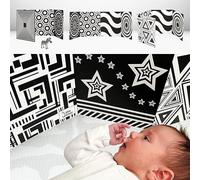 My Little Learner Tablero sensorial Plegable para bebés de Alto Contraste en Blanco y Negro, Tablero sensorial para bebés está Hecho de Tarjetas recién Nacidos
