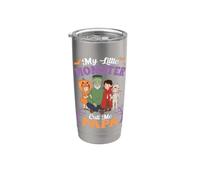 My Little Monster Call Me Papa Spooky Halloween Abuelo Vaso térmico de acero inoxidable de doble pared