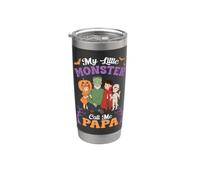 My Little Monster Call Me Papa Spooky Halloween Abuelo Vaso térmico de acero inoxidable de doble pared