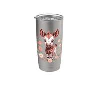 My Little Okapi Forest Giraffe Zoo Animal Cute Vaso térmico de acero inoxidable de doble pared