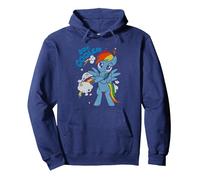 My Little Pony 20% Cooler with Rainbow Dash Sudadera con Capucha, Unisex para Adultos, Azul Marino, S