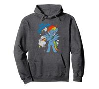 My Little Pony 20% Cooler with Rainbow Dash Sudadera con Capucha, Unisex para Adultos, Jaspeado Oscuro, S