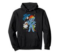 My Little Pony 20% Cooler with Rainbow Dash Sudadera con Capucha, Unisex para Adultos, Negro, S