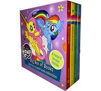 My Little Pony Big Box of Books Collection Juego de 4 cajas de libros (Applejacks Busy Day, Fluttershy y la mascota perfecta, Be Brave Twilight Sparkle, Get Well Soon Rainbow Dash)