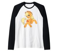 My Little Pony: Friendship Is Magic Happy Applejack Pose Camiseta Manga Raglan