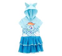 My Little Pony Girls' Toddler Hooded Costume Ruffle Dress, Light Blue (Rainbow Dash), 2T