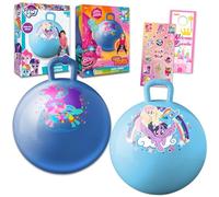 My Little Pony Hopper Ball para niños, paquete de 2 pelotas de actividad de 15 pulgadas con calcomanías Trolls Plus, más | Pelota de salto para niños y niñas, actividades al aire libre, fiestas