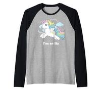 My Little Pony I'm So Fly Rainbow Mane Ponie Flys In Clouds Camiseta Manga Raglan