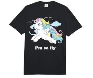 My Little Pony I'm So Fly Rainbow Mane Ponie Flys In Clouds Comfort Colors Adult Heavyweight T-Shirt