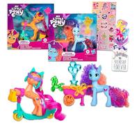 My Little Pony Juego de figuras de juguete para niñas, paquete con 2 muñecas MLP Misty Brightdawn y Sunny Starscout con accesorios, calcomanías, más | Figura de My Little Pony para niños