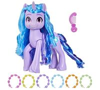 My Little Pony Juguetes: Haz que tu Mark Izzy Moonbow vea tu brillante juguete de pony morado de 8 pulgadas, juguetes de unicornio para niñas y niños de 5 años y más, con sonidos, música y luces