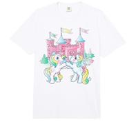 My Little Pony Ponies Pose Together Infront of Pink Castle Comfort Colors Adult Heavyweight T-Shirt