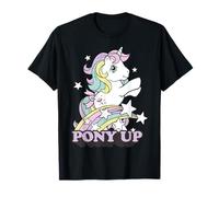 My Little Pony Pony Up Prancing Unicorn Rainbow and Stars Camiseta