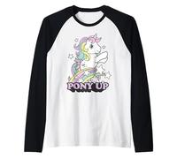 My Little Pony Pony Up Prancing Unicorn Rainbow and Stars Camiseta Manga Raglan