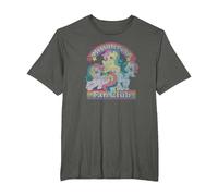 My Little Pony Retro Fan Club Original Rainbow Group Shot Camiseta, Hombre Tallas Grandes, Asfalto, 3X Alto