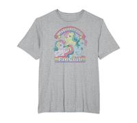 My Little Pony Retro Fan Club Original Rainbow Group Shot Camiseta, Hombre Tallas Grandes, Gris Jaspeado, 2X Alto