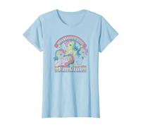 My Little Pony Retro Fan Club Original Rainbow Group Shot Camiseta, Mujer, Azul Bebé, S