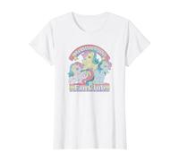 My Little Pony Retro Fan Club Original Rainbow Group Shot Camiseta, Mujer, Blanco, 3XL
