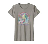 My Little Pony Retro Fan Club Original Rainbow Group Shot Camiseta, Mujer, Pizarra, XS