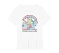 My Little Pony Retro Fan Club Original Rainbow Group Shot Camiseta, Mujer Tallas Grandes, Blanco, 5XL Grande
