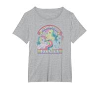 My Little Pony Retro Fan Club Original Rainbow Group Shot Camiseta, Mujer Tallas Grandes, Gris Jaspeado, 3XL Grande