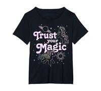 My Little Pony Trust Your Magic Camiseta, Mujer Tallas Grandes, Negro, 1XL Grande