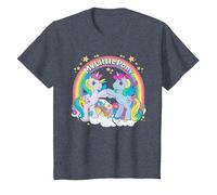 My Little Pony Unicorn Classic Fist Bump Camiseta, Niños, Azul Jaspeado, 10 años