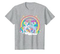 My Little Pony Unicorn Classic Fist Bump Camiseta, Niños, Gris Jaspeado, 10 años