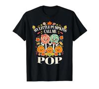My Little Pumpkins Call Me Pop Otoño Otoño Abuelos Camiseta gráfica económica, Hombre, Negro, L