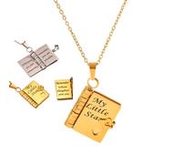 My Little Star Book Collar para hija, collar de libro My Incredible Daughter, abrible con 6 páginas de información grabada, regalos de joyería de graduación para hija