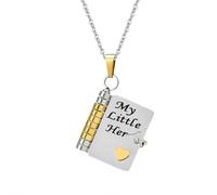 My Little Star Book - Collar para hijo, collar de libro My Incredible, collares My Little Hero para mi hijo, se puede abrir con 6 páginas de información grabada, regalos de joyería de graduación para