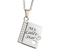 My Little Star Book Necklace for Daughter, My Incredible Daughter Book Necklace, To My’s Daughters from Mom and Dad, Adjustable Books Necklaces with 6 Pages of Engraved Information (Color2)
