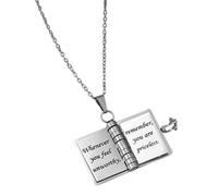 My Little Star Book Necklace, portátil colgante Jewelry, 3,94 x 2,76 in Stylish Titanium Steel Chain, Elegant plegable Design for Girls, Mothers, Daughters, Teachers, Birthday, Graduación, Dance, Se