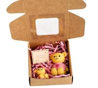 My Little Worry Bear - Oso de peluche en caja con tarjeta de felicitación, apoyo emocional y regalo de relación para mamá, niños y familia, para cumpleaños, Navidad y día de la madre (amarillo)
