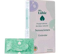MY LUBIE - 12 Preservativos Texturizados Finos - Punteados y Estriados, Veganos, Comercio Justo y Sanos - Tamaño Estándar 54mm - Sensaciones Multiplicadas y Resistencia