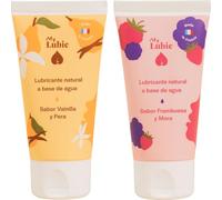 My Lubie - Dúo de Lubricantes Aromatizados Vainilla/Pera & Frambuesa/Mora | 2x50ml | Base Agua, Naturales y Veganos | Enriquecidos con Ácido Hialurónico y Prebióticos | Fabricados en Francia