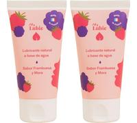 My Lubie - Dúo de Lubricantes Comestibles Saborizados | Sabor Frambuesa y Mora | 2x50ml | Base Agua, Naturales y Veganos | Enriquecidos con Ácido Hialurónico y Prebióticos | Fabricados en Francia