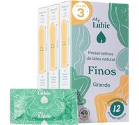 MY LUBIE - Pack de 3 x 12 Preservativos Talla Grande Ultra Finos - Lubricados, Veganos, Comercio Justo y Saludables - Preservativos XL 57mm - Sensación Natural y Resistentes