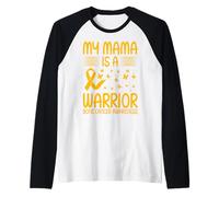 My Mama is a Warrior Bone Cancer Concientización Camiseta Manga Raglan