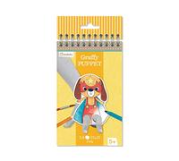 My Mandarine GY007O - Un carnet à spirale Graffy Puppet 24 marionnettes à doigts pré-découpées à colorier 12x12 cm 250g (12 designs x2), Fées