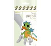 Clairefontaine ES Avenue Mandarine GY096C - Un carnet à spirale Graffy Puppet 24 marionnettes à doigts pré-découpées à colorier 12x12 cm 250g (12 designs x2), Animaux fantastiques