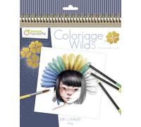 My Mandarine GY120C Wild, 5ª edición de papel de dibujo de 250 g, con hojas microperforadas, 28 hojas (14 dibujos x 29, para niños a partir de 5 años, 1 unidad